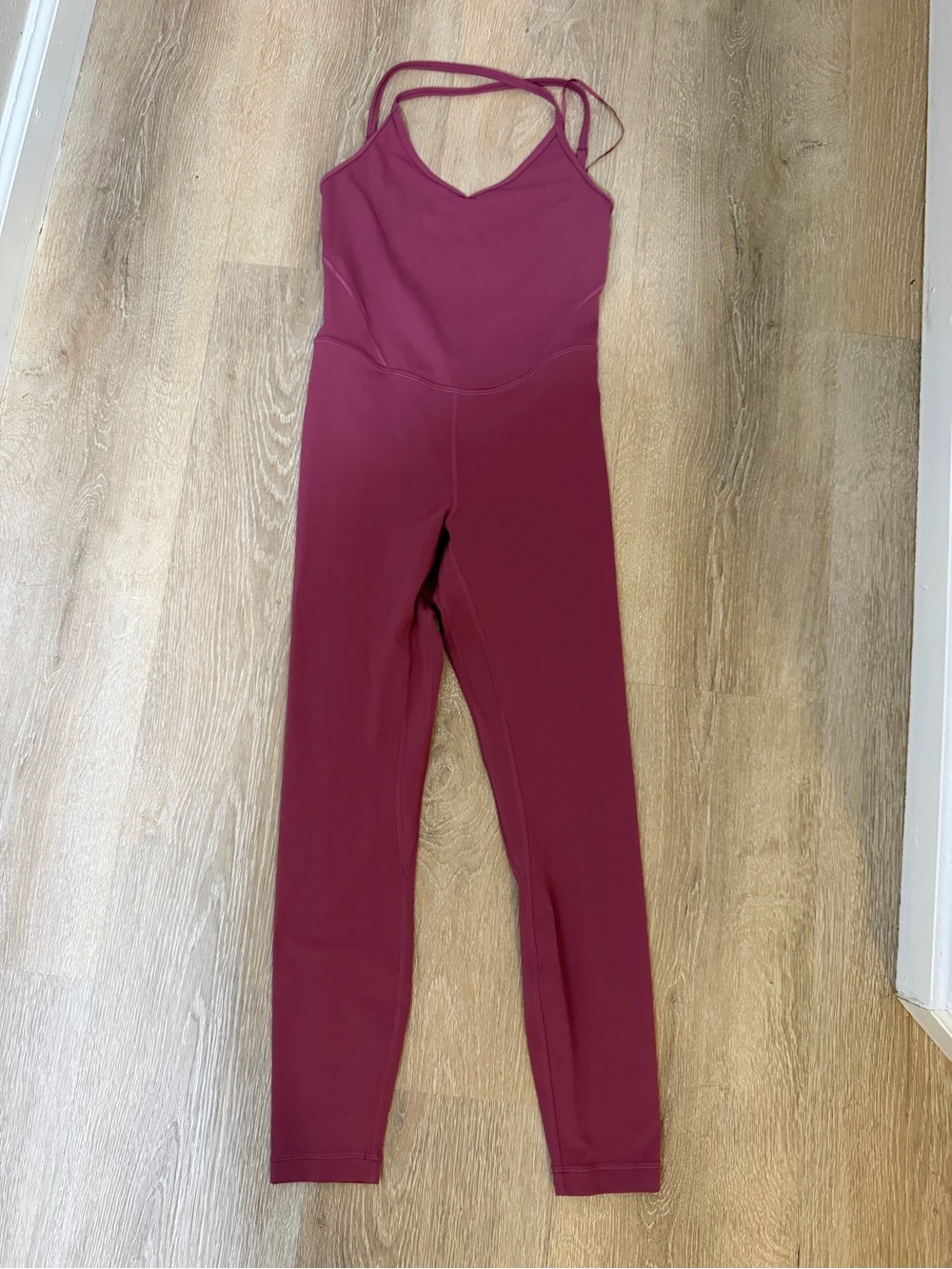 lululemon athletica Burgundy Strappy One-Piece Jumpsuit